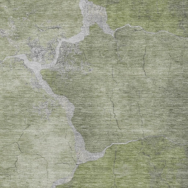 HomeRoots 9' X 12' Stylish Green and Beige Abstract Washable Rug for Indoor & Outdoor Living Spaces 624705