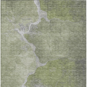 HomeRoots 9' X 12' Stylish Green and Beige Abstract Washable Rug for Indoor & Outdoor Living Spaces 624705