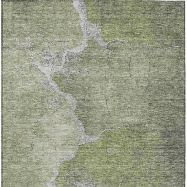 HomeRoots 10' Contemporary Green and Beige Abstract Washable Area Rug for Indoor and Outdoor Spaces 624706