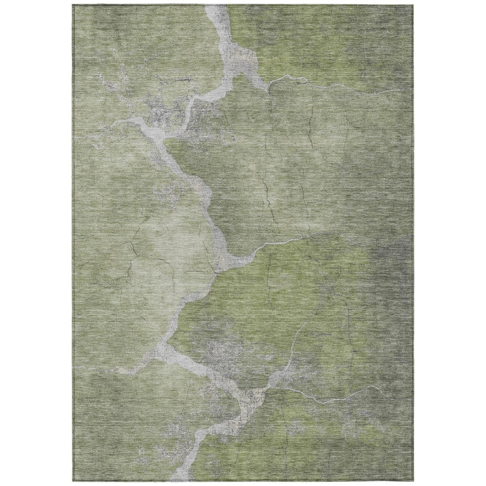 HomeRoots 10' Contemporary Green and Beige Abstract Washable Area Rug for Indoor and Outdoor Spaces 624706