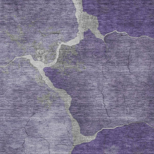 HomeRoots 5' X 8' Purple And Beige Abstract Area Rug - Stylish, Washable, Durable for Indoor & Outdoor Spaces 624720