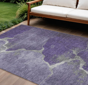 HomeRoots 8' X 10' Washable Purple and Beige Abstract Area Rug – Stylish, Durable, Indoor/Outdoor Perfection! 624722