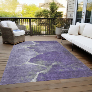 HomeRoots 8' X 10' Washable Purple and Beige Abstract Area Rug – Stylish, Durable, Indoor/Outdoor Perfection! 624722