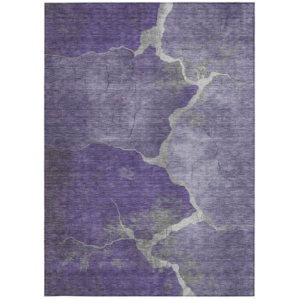 HomeRoots 9' X 12' Purple and Beige Abstract Area Rug - Stylish, Washable, Durable for Indoor & Outdoor Spaces 624723