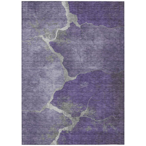 HomeRoots 9' X 12' Purple and Beige Abstract Area Rug - Stylish, Washable, Durable for Indoor & Outdoor Spaces 624723