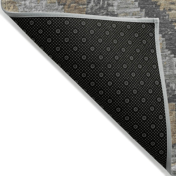 HomeRoots 8' Khaki and Gray Round Aztec Indoor Outdoor Area Rug - Durable, Washable, Stylish for Any Space! 624757