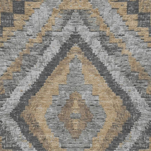 HomeRoots 8' X 10' Khaki & Gray Aztec Rug - Washable Indoor/Outdoor Area Rug for Versatile Home Decor & Comfort 624758