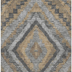 HomeRoots 10' Khaki & Gray Aztec Washable Area Rug – Durable, Stylish Indoor/Outdoor Accent for High-Traffic Spaces 624760