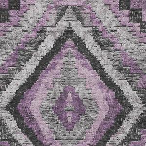 HomeRoots 10' X 14' Stylish Lavender & Gray Aztec Washable Area Rug – Perfect for Indoor & Outdoor Spaces! 624766
