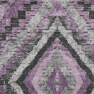 HomeRoots 10' X 14' Stylish Lavender & Gray Aztec Washable Area Rug – Perfect for Indoor & Outdoor Spaces! 624766