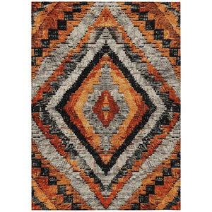 HomeRoots 5' X 8' Aztec-Inspired Terra Cotta and Gray Area Rug – Washable, Durable, Indoor/Outdoor Style! 624780