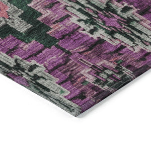 HomeRoots 5' X 8' Blush and Green Aztec Indoor-Outdoor Rug - Stylish, Washable, Stain-Resistant & Versatile Decor! 624786