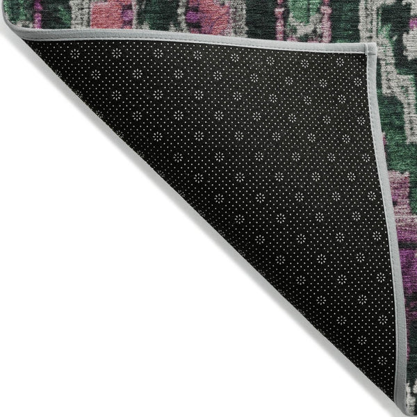 HomeRoots 8' Blush and Green Round Aztec Washable Rug - Stylish, Durable, Indoor/Outdoor Versatility for Any Space 624787