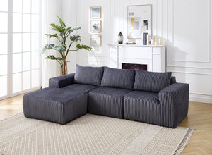 English Elm Modern Minimalist Modular Sectional Sofa - Versatile L-Shape Cloud Couch With Plush Comfort & Style W2959S00002