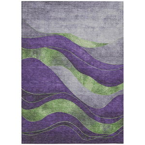 HomeRoots 10' X 14' Vibrant Purple and Green Abstract Washable Area Rug for Indoor/Outdoor Durability & Style 624838