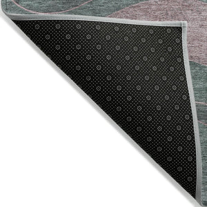 HomeRoots 8' Sage and Blush Round Area Rug - Stylish Abstract Design, Washable, Indoor/Outdoor Versatility 624841