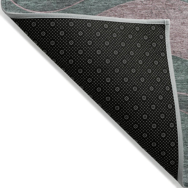 HomeRoots 8' Sage and Blush Round Area Rug - Stylish Abstract Design, Washable, Indoor/Outdoor Versatility 624841