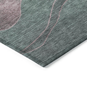 HomeRoots 8' Sage and Blush Round Area Rug - Stylish Abstract Design, Washable, Indoor/Outdoor Versatility 624841