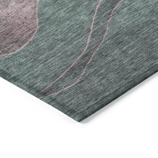HomeRoots 8' Sage and Blush Round Area Rug - Stylish Abstract Design, Washable, Indoor/Outdoor Versatility 624841