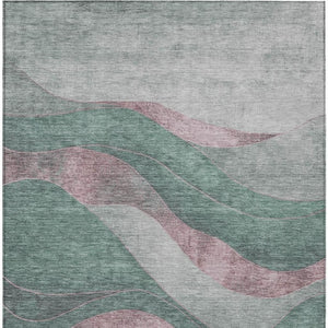 HomeRoots 8' X 10' Sage and Blush Abstract Area Rug – Durable, Washable Design for Indoor & Outdoor Spaces 624842