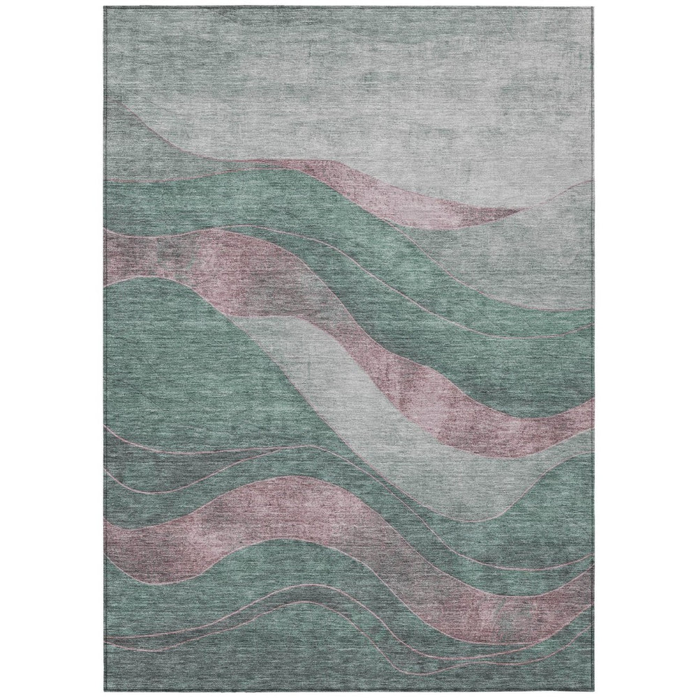 HomeRoots 8' X 10' Sage and Blush Abstract Area Rug – Durable, Washable Design for Indoor & Outdoor Spaces 624842