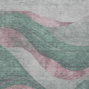 HomeRoots 8' X 10' Sage and Blush Abstract Area Rug – Durable, Washable Design for Indoor & Outdoor Spaces 624842