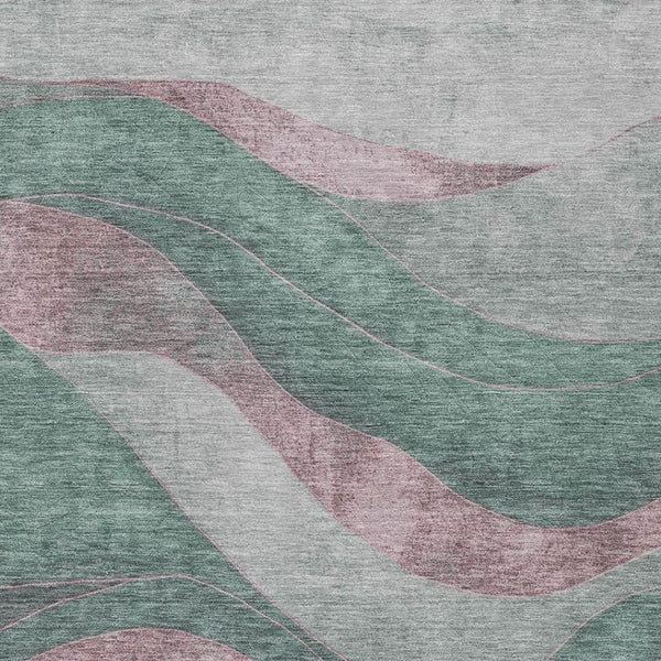 HomeRoots 8' X 10' Sage and Blush Abstract Area Rug – Durable, Washable Design for Indoor & Outdoor Spaces 624842