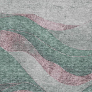 HomeRoots 9' X 12' Sage and Blush Abstract Indoor Outdoor Area Rug – Durable, Washable, Stylish for Any Space 624843