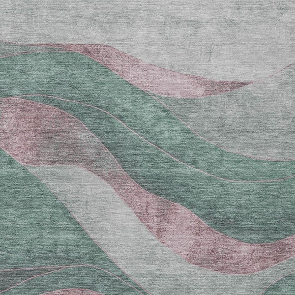 HomeRoots 9' X 12' Sage and Blush Abstract Indoor Outdoor Area Rug – Durable, Washable, Stylish for Any Space 624843