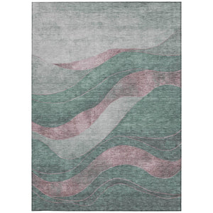 HomeRoots 10' Sage and Blush Abstract Washable Area Rug - Durable Indoor/Outdoor Design for High Traffic Spaces 624844