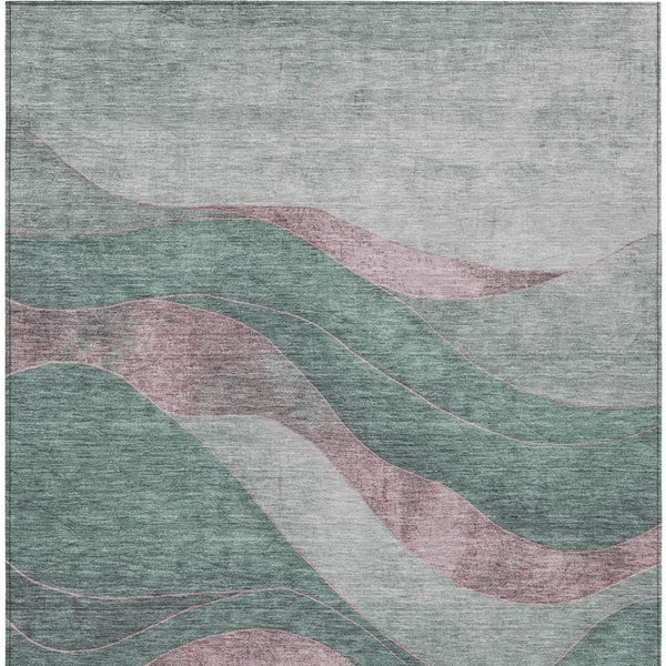 HomeRoots 10' Sage and Blush Abstract Washable Area Rug - Durable Indoor/Outdoor Design for High Traffic Spaces 624844