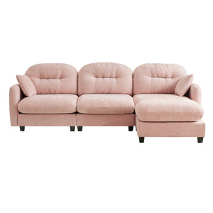 English Elm Modular L-Shaped Sectional Couch With Ottoman - Premium Chenille, Ergonomic Comfort, Easy Assembly! W714S01388