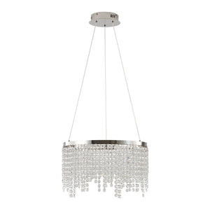 English Elm 16-inch K9 Crystal Led Chandelier Polished Chrome Selectable Warm Daylight Glow W2312P415978