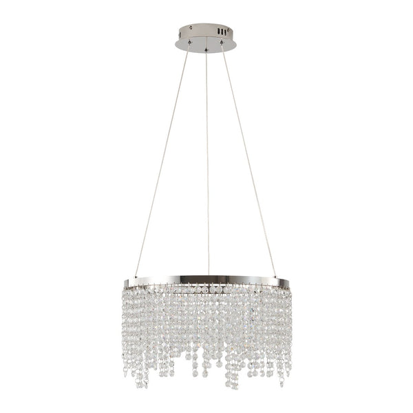 English Elm 16-inch K9 Crystal Led Chandelier Polished Chrome Selectable Warm Daylight Glow W2312P415978