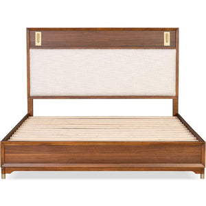 English Elm Espresso Eastern King Panel Bed Faceted Wood Frame Transitional Bedroom Design B2741S00789