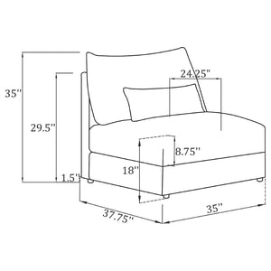 English Elm Wakefield Slipper Accent Chair Armless Foam Seat with Lumbar Pillow Modern Decor B062P451728