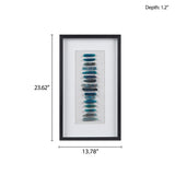 Cerulean Stones Modern/Contemporary Real Natural Agate Framed Shadowbox