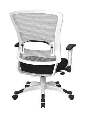 OSP Home Furnishings White Mesh Ergonomic Manager Office Chair with Lumbar Support and Synchro Tilt Control Black 317W-W1C1F2W-3M