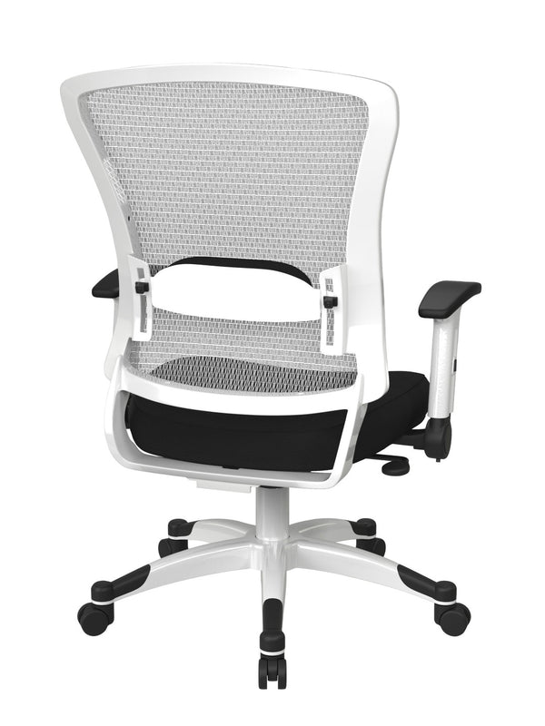 OSP Home Furnishings White Mesh Ergonomic Manager Office Chair with Lumbar Support and Synchro Tilt Control Black 317W-W1C1F2W-3M