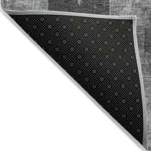 HomeRoots 8' Modern Gray and Charcoal Round Aztec Area Rug - Durable, Washable, Perfect for Indoor & Outdoor Use! 624913