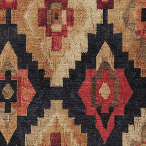 HomeRoots 5' Bold Rust and Charcoal Aztec Indoor Outdoor Area Rug - Machine Washable, Durable, Stylish Design 9' X 12' 624927