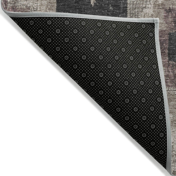 HomeRoots 5' Contemporary Taupe and Charcoal Aztec Indoor Outdoor Area Rug – Versatile, Durable & Washable 8' Round 624937