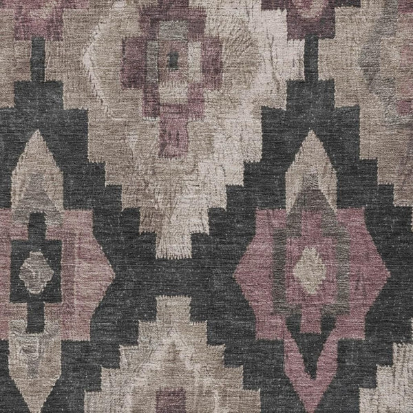 HomeRoots 5' Contemporary Taupe and Charcoal Aztec Indoor Outdoor Area Rug – Versatile, Durable & Washable 8' X 10' 624938