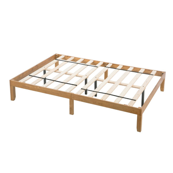 English Elm Queen Solid Wood Platform Bed Low Profile Slat Support No Box Spring Required W1917P169562