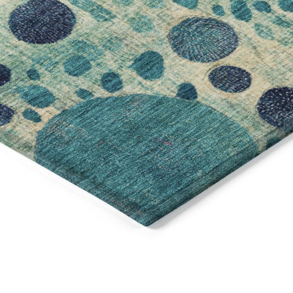 HomeRoots 5' Vibrant Geometric Area Rug in Teal Blue, Pink, and Orange for Indoor & Outdoor Spaces 9' X 12' 624975