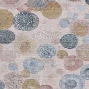 HomeRoots 5' Contemporary Blush Blue and Taupe Geometric Area Rug for Indoor and Outdoor Spaces, Washable 10' X 14' 624988