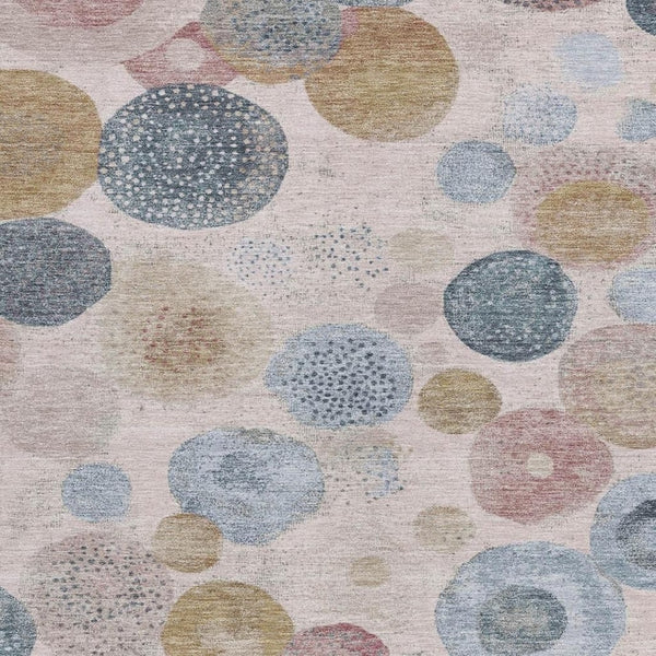 HomeRoots 5' Contemporary Blush Blue and Taupe Geometric Area Rug for Indoor and Outdoor Spaces, Washable 10' X 14' 624988