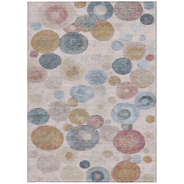 HomeRoots 5' Contemporary Blush Blue and Taupe Geometric Area Rug for Indoor and Outdoor Spaces, Washable 10' X 14' 624988