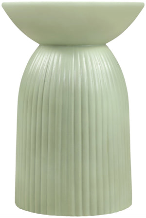 Meridian Furniture Opani Sculptural Concrete End Table Art Deco Flared Base for Indoor Outdoor Use Green 624Green-ET