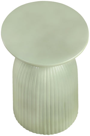Meridian Furniture Opani Sculptural Concrete End Table Art Deco Flared Base for Indoor Outdoor Use Green 624Green-ET